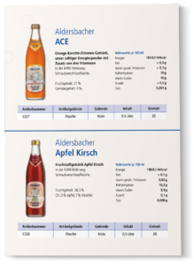 Datenblatt Aldersbacher ACE und Apfel Kirsch