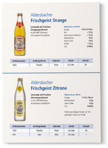 Datenblatt Aldersbacher Frischgeist Orange und Zitrone