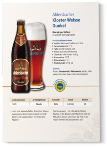 Datenblatt Aldersbacher Kloster Weisse Dunkel Titelbild